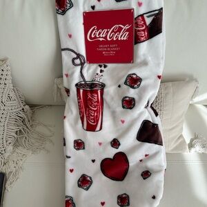 Coca-Cola Velvet Soft Blanket with Red and Black Design
